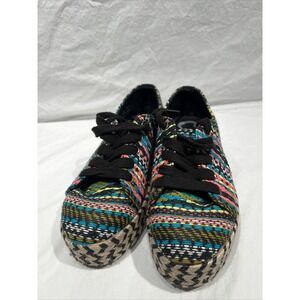 Sam Edelman Circus Colorful Woven BRANDON Stripe Platform Shoes Sz 6M Y2K